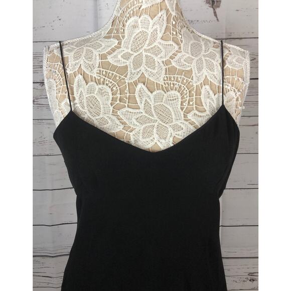 Y2K Ann Taylor Silk tiered Formal Black Spaghetti strap Dress size 4 - Picture 10 of 12